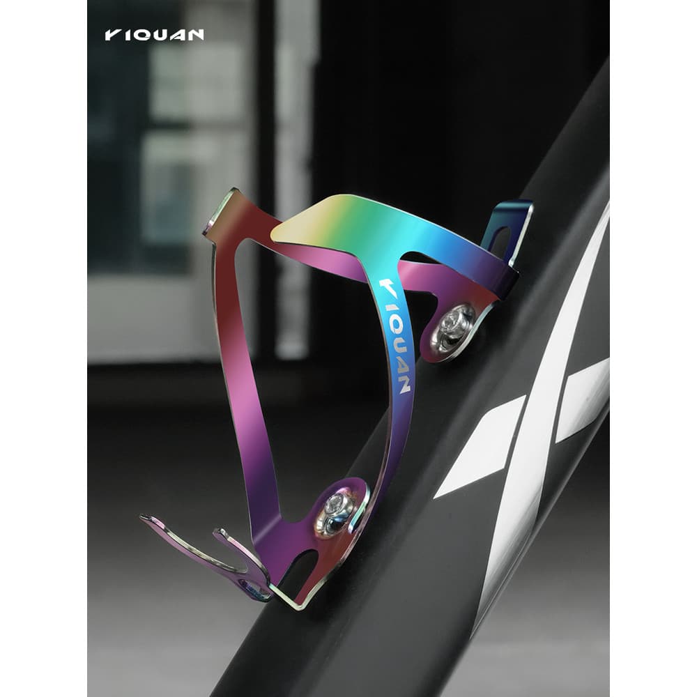 Suporte para garrafa de Mountain bike, liga de alumínio, suporte para copo de água, gradiente colorido, suporte para gar
