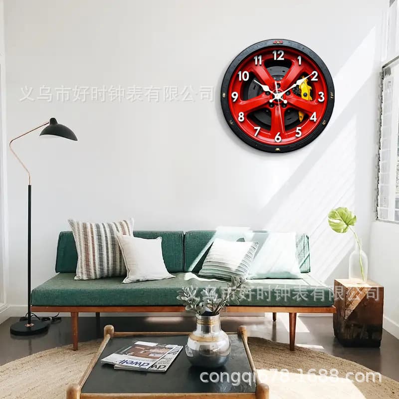 Relógio de parede silencioso, relógio estilo motocicleta, relógio decorativo criativo e elegante para sala
