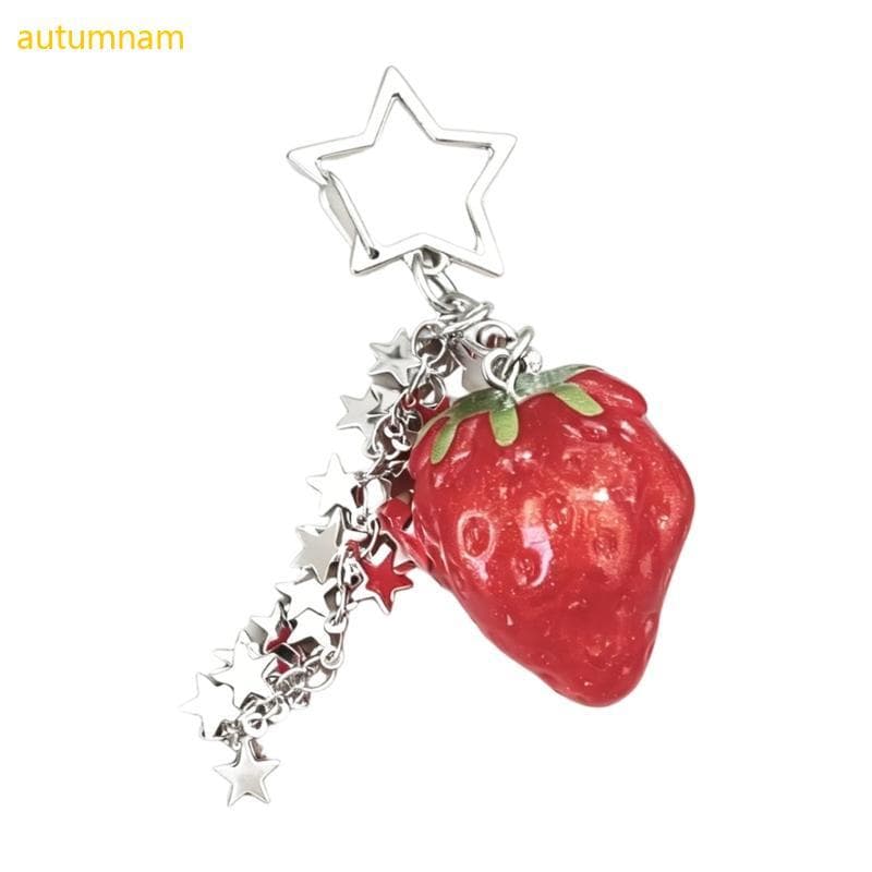 Autumnam Leve Acrílico Chaveiro Charme Para Mochilas E Chaves Saco De Frutas Morango Acento Com Bonito Estilo Diário A