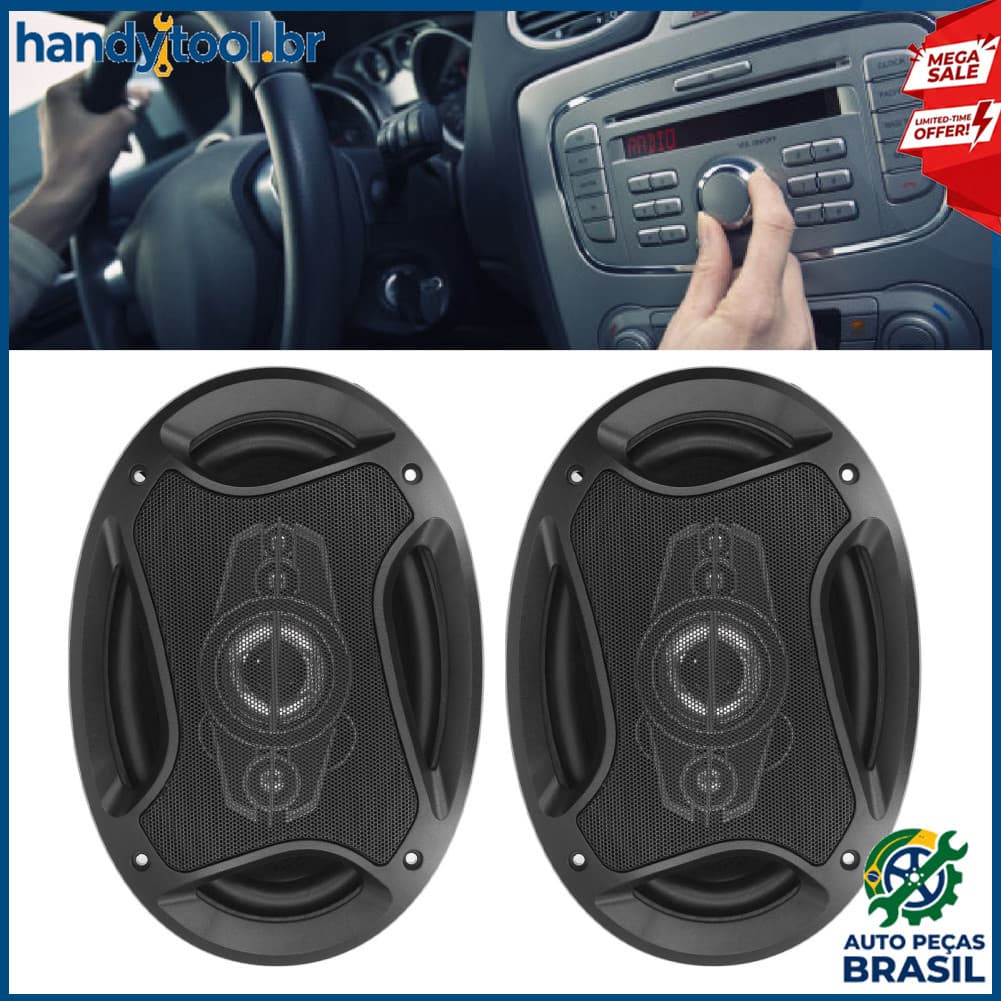 Handytool.br 2 PCS Alto-falante para porta de carro 6x9in 800 W 4 Ohms 50 a 20 Khz Alto-falantes coaxiais potentes para