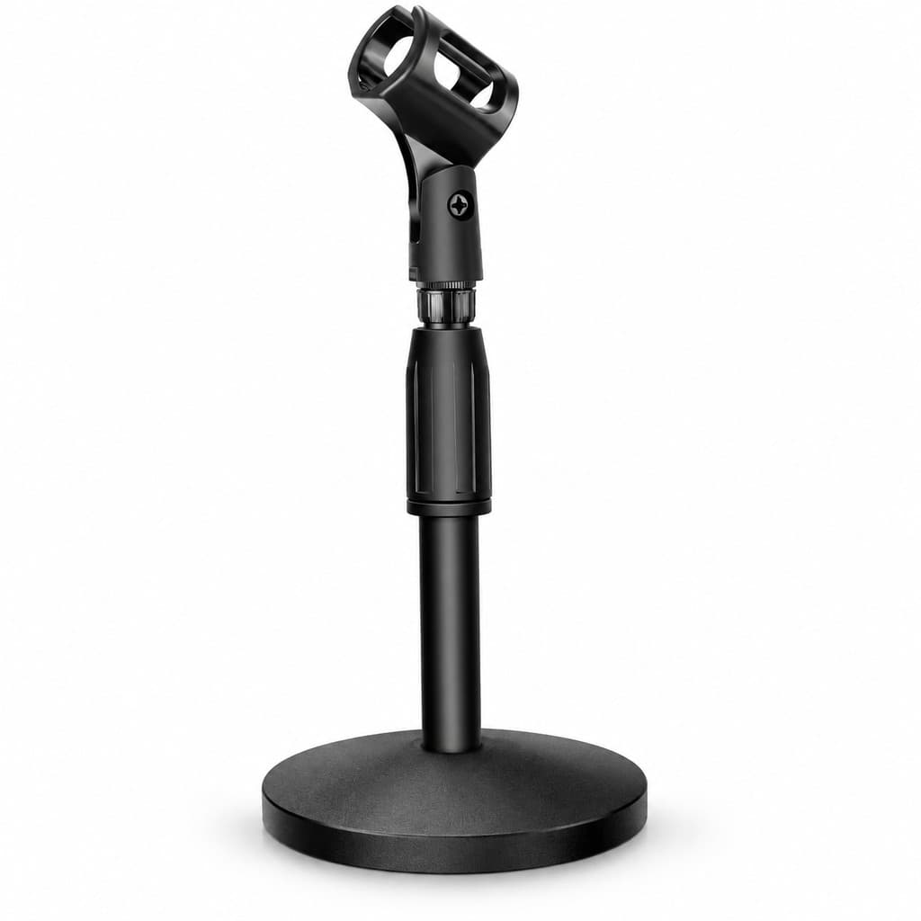 Suporte de Mesa para Microfone Pedestal Ajustável com Base para Podcast Live Gravação Estúdio