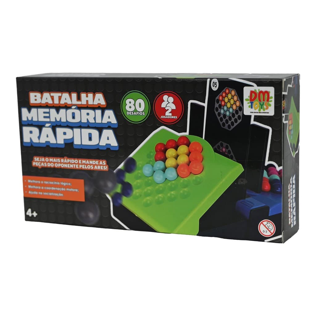 Jogo Educativo Batalha Memória Rápida 80 Desafios - DM Toys