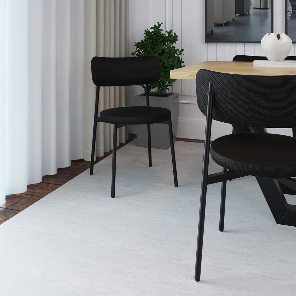 Conjunto 2 Cadeiras de Jantar Kytta com Estrutura Preta