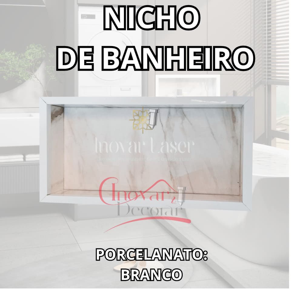 Nicho Organizador Para Banheiro E Cozinha Parede Porta Shampoo Embutir 60x30cm