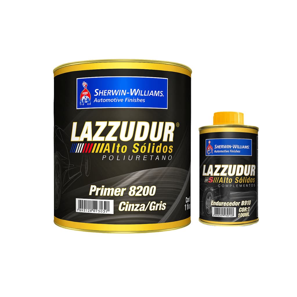 Kit Primer Poliuretano Cinza 8200 800ml + Endurecedor 8110 100ml - Lazzuril