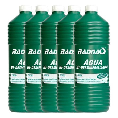 Kit 5 Água Bi-desmineralizada Radnaq P/ Radiador