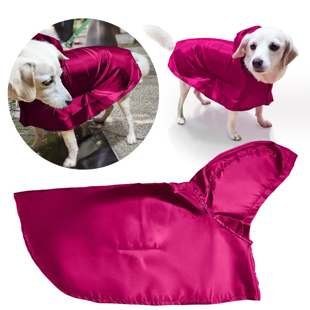 Capa de Chuva Pet Impermeável Rosa Proteção Feita para Cães e Gatos de Pequeno Porte Passeio na Chuva Mascotini