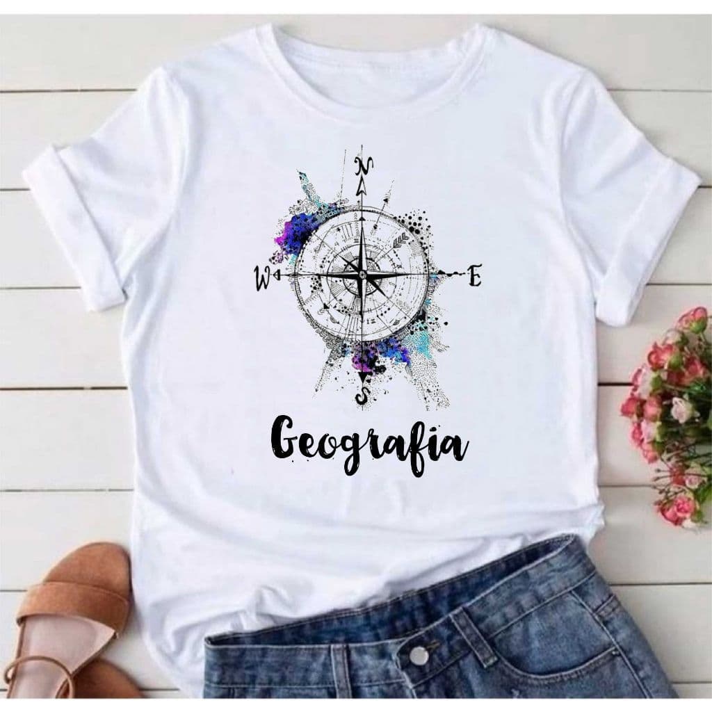 Geografia 007 T-Shirt Camiseta  Blusa Feminina  Unissex DR