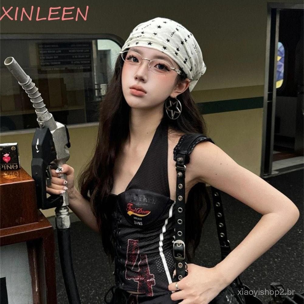 XINLEEN Lenço De Cabelo Com Estampa De Leopardo , Faixa Picante Y2K Estrela De Menina , Turbante Hip Hop , Bandana Punk