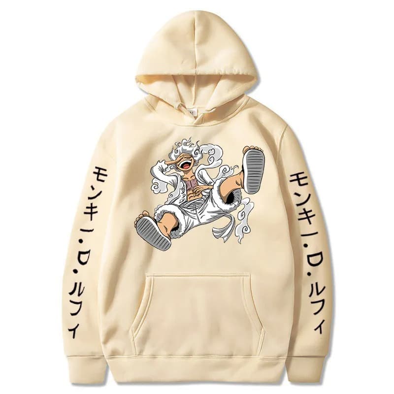 Moletom Premium Masculino Feminino Peluciado Confortável Com Capuz  Luffy Gear 5 Chapéu De Palha Anime Algodão