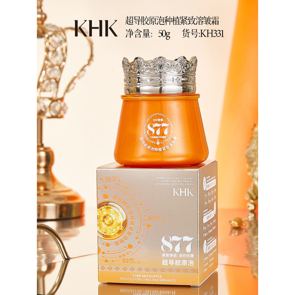 KHK Supercondutor de Bolha de Colágeno Plantio Firmador Creme de Derretimento de Rugas Hidratante Desbotamento Linhas Fi