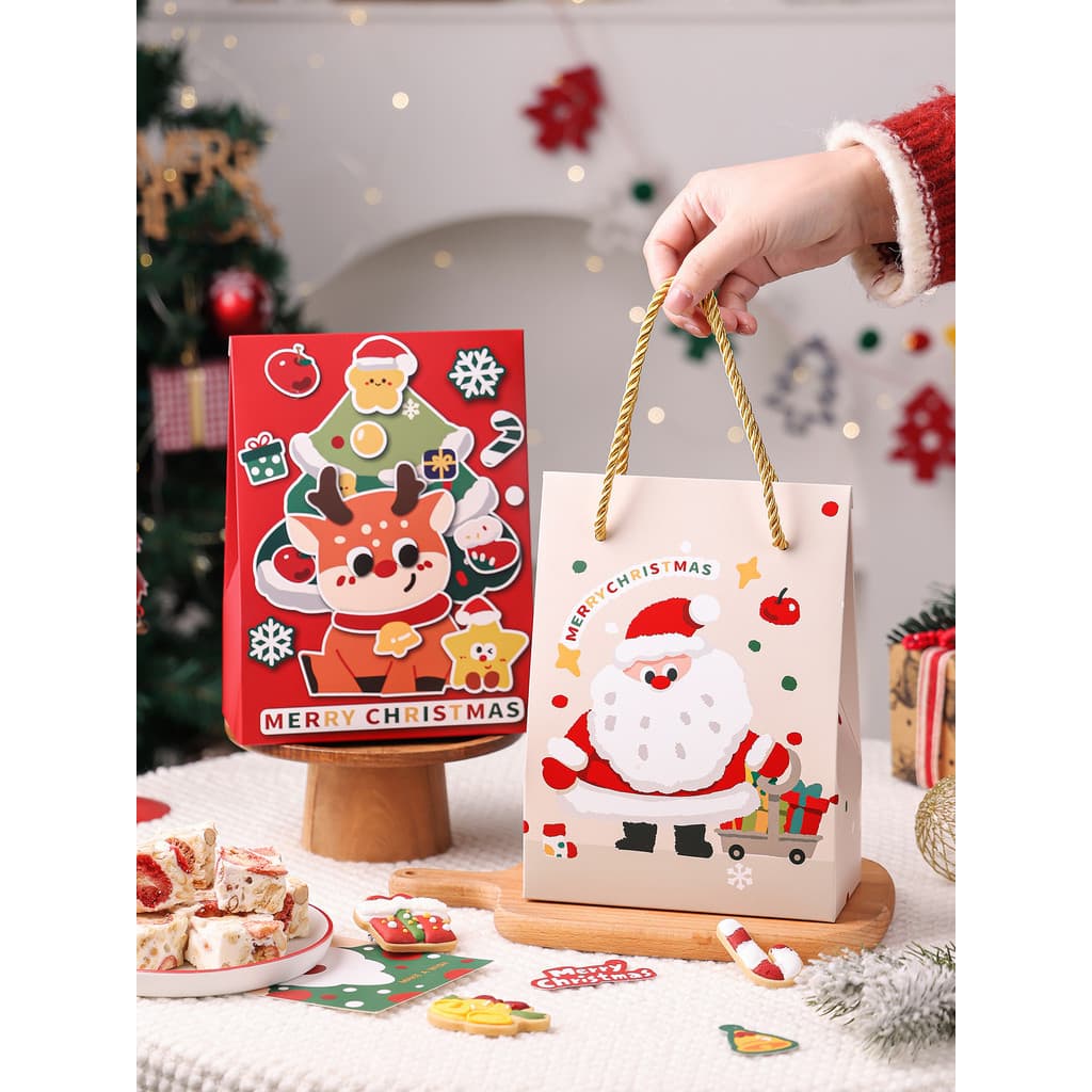 Caixa de embalagem de natal floco de neve biscoitos crocantes caramelo Nougat arroz glutinoso barco embalagem portátil s