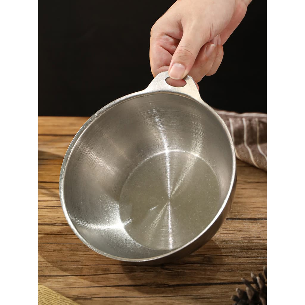 Simples tigela de salada de aço inoxidável tigela de sopa utensílios de cozinha do agregado familiar redondo engrossado