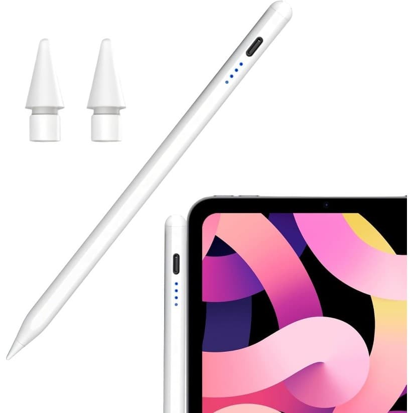 Caneta Digital Stylus para Tela Touch, Capacitiva com Ponta Fina, 2 Pontas Extras, Compatível com iOS，Android