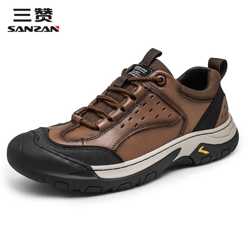 Sanzan sapatos masculinos de couro genuíno sapatos esportivos 2026 novo estilo leve confortável sola macia não cansado s