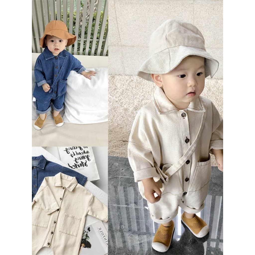2026 Super bonito infantil Denim macacão primavera outono estilo passeio na moda bebê menino início da primavera roupas