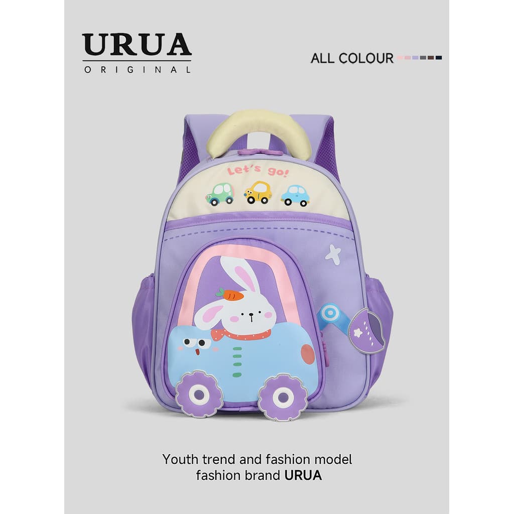 Roxo jardim de infância mochila menina dos desenhos animados bonito crianças mochila bebê Ridge proteção reduzir carga v