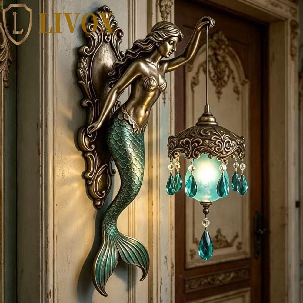 LIVOX Sereia Lâmpada De Parede , Pingente De Cristal Luz Ambiente Macia De Resina , Material Criativa