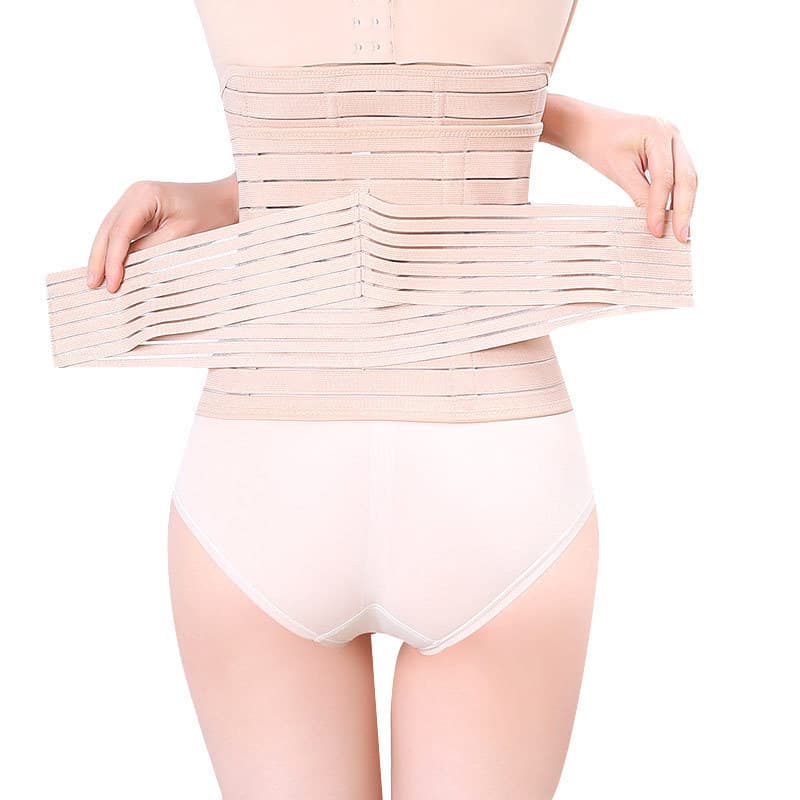 Novo estilo de poliéster elástico barriga aperto cinto conjunto de três peças ajustável espartilho Velcro cinto de barri