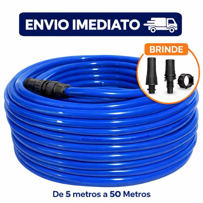 Mangueira de Jardim Reforçada Completa com Esguicho 10M 15M 20M 30M 50M Alta Resistência Lavar Carro e Quintal