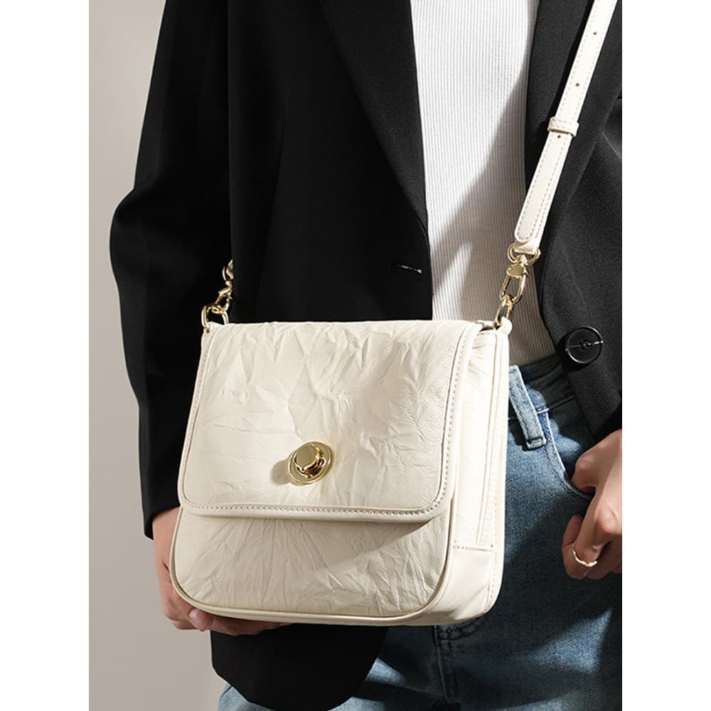 França MKCLACK Retro diário All-Match bolsa de ombro couro macio Commuter cor sólida High-End viagem saco do mensageiro