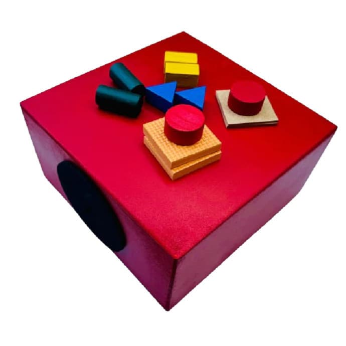 Caixa Tátil com 12 Peças Sensorial em Madeira - Toy Trade Estímulo ao Toque e Percepção