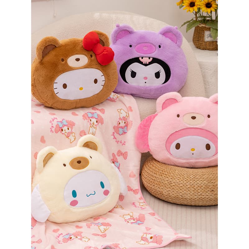 Desenhos animados travesseiro cobertor boneca Nap cobertor sofá cobertor grosso cobertor de ar condicionado portátil cob