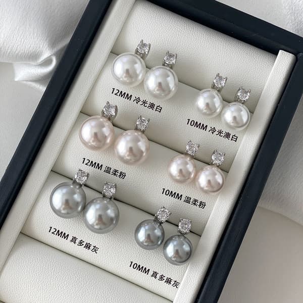| 【cartelas de brincos feminino】 | kit brinco aço inoxidável ♔Diana S999 prata esterlina estilo princesa nicho temperame