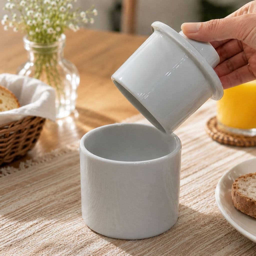 Manteigueira Francesa - Porcelana Branca