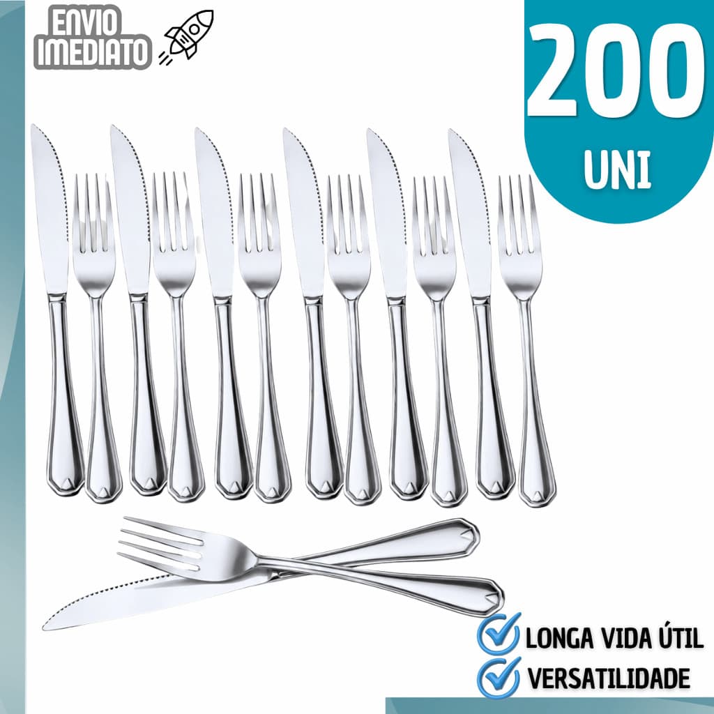 Kit Cozinha Facas e Garfos Talheres De Mesa Aço Inox Cozinha Restaurante Buffet Utensílios Hotelaria