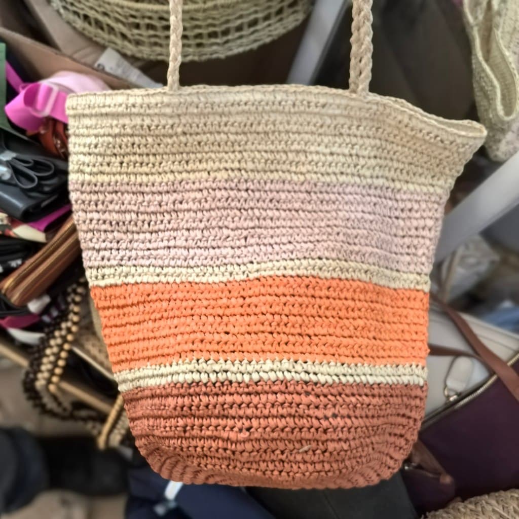 Laranja Super longo grande palha de crochê tecido feminino de um ombro portátil praia produção foto férias ins estilo eu