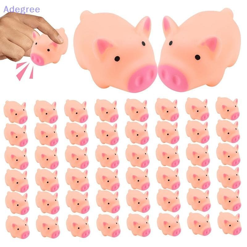 Adegree 50 Peças De Porco De Borracha De Desenho Animado , Som Estridente , Ventilação , Alívio Do Estresse , Brinquedos