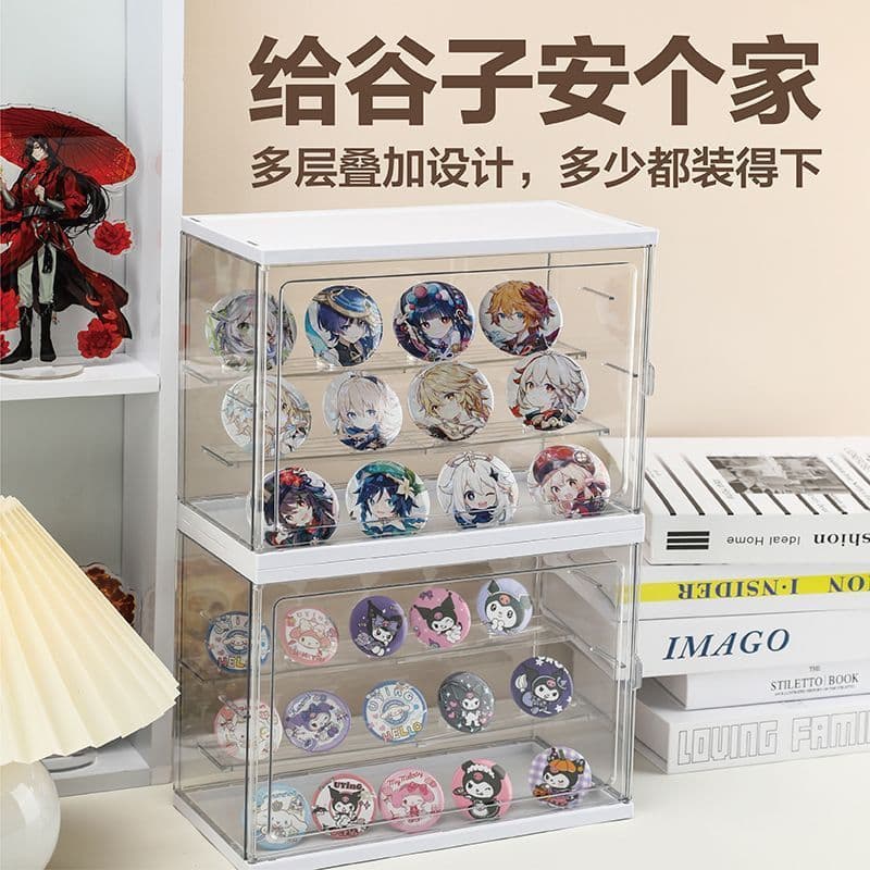 Bar Chi caixa de armazenamento Anime Guzi mercadoria manual cartão acrílico transparente grande capacidade crachá Displa