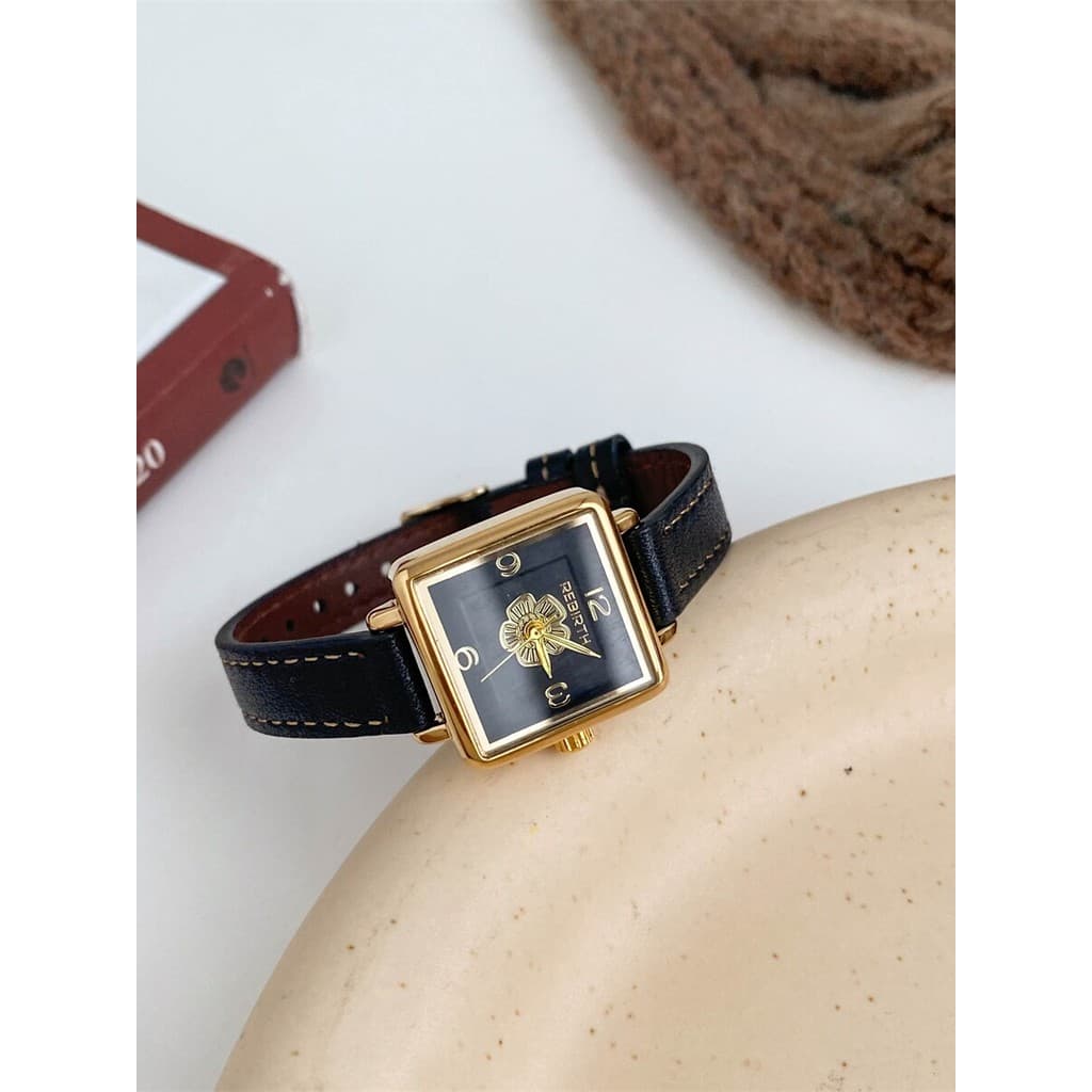 relogio feminino luxo relogio feminino Camélia relógio feminino Retro nicho requintado elegante simples moda pequeno cub