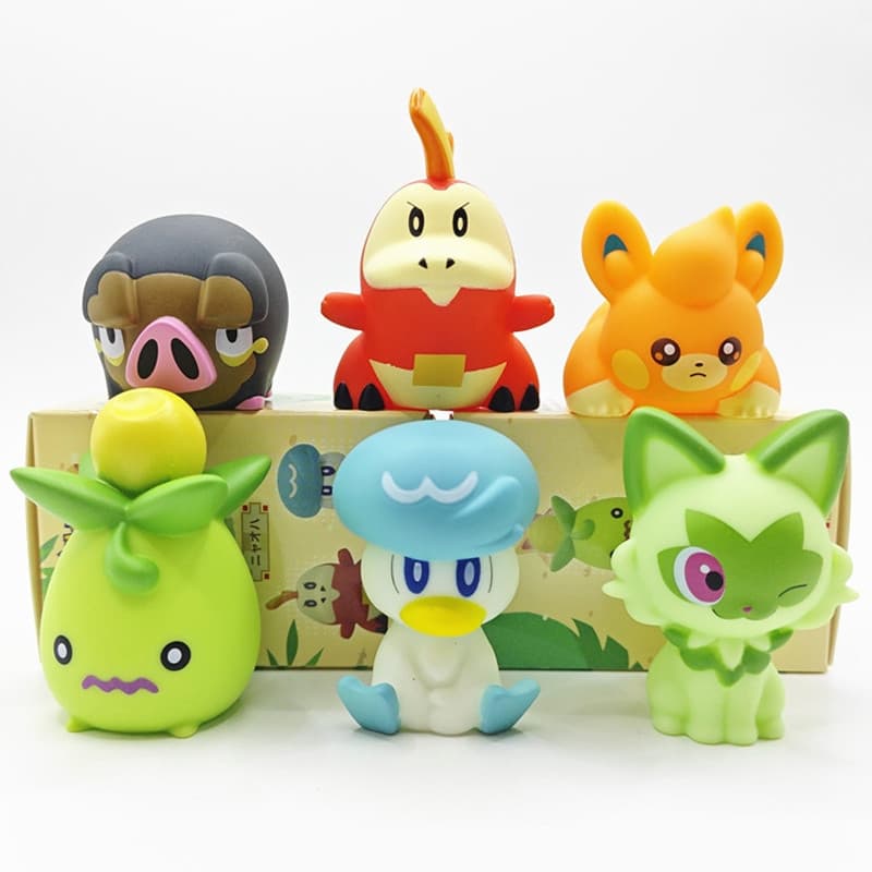 6 Pçs/Set 4-6cm Anime Pokémon Scarlet E Violet Figura Fuecoco Quaxly Sprigatito Pawmi Grumpig Q Versão PVC Figuras De Aç