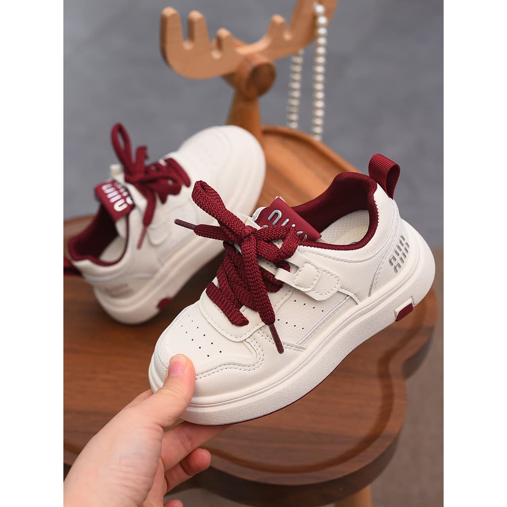 Meninas sapatos 2026 primavera outono novo estilo crianças sapatos brancos estudante tênis casuais baixo-Top branco Velc