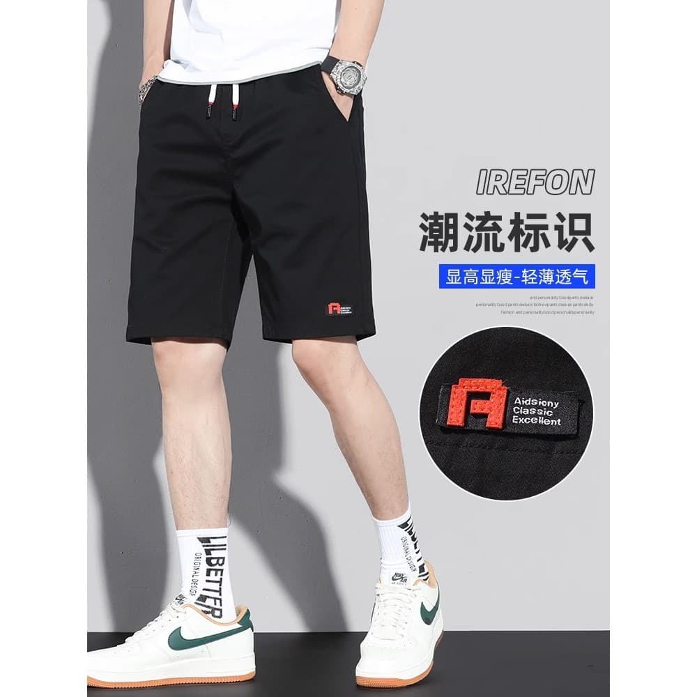 2025 puro algodão exterior wear Shorts masculino Street wear verão Ultra-fino solto Casual esportes calças de cinco pont
