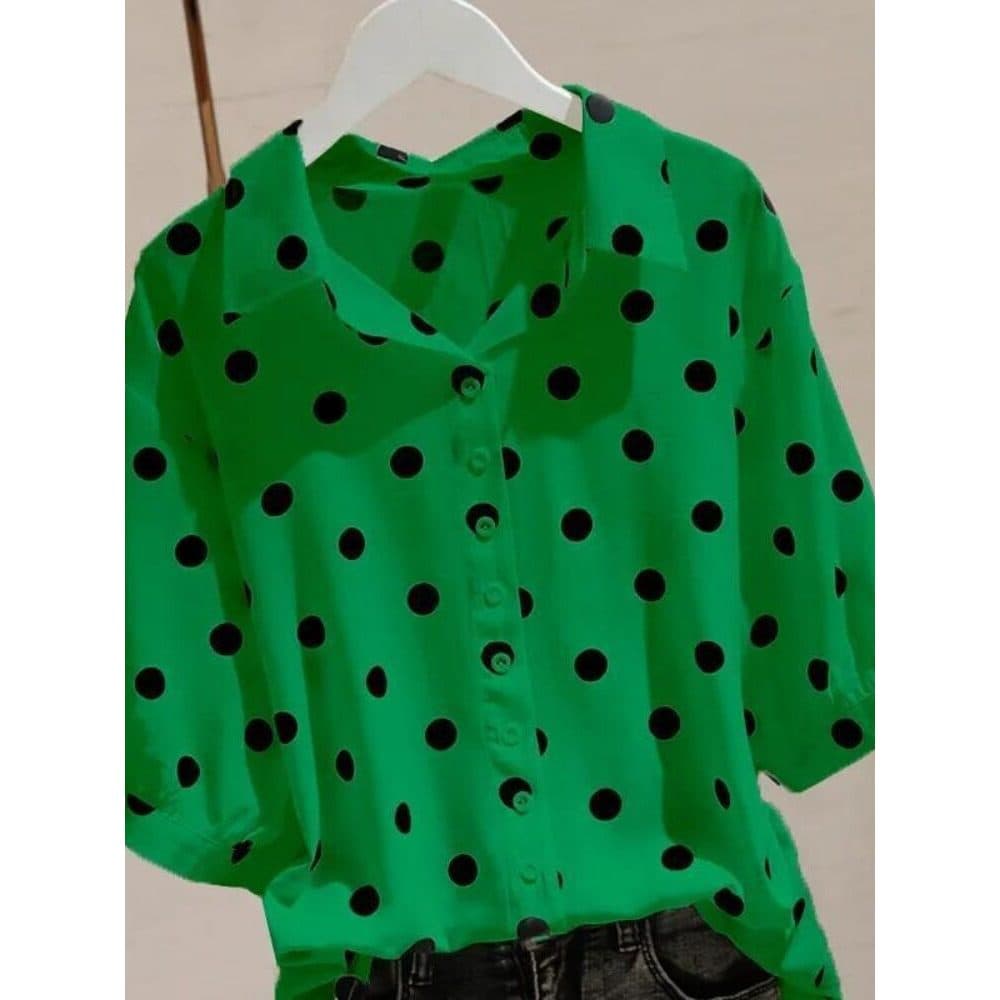 Extra grande camisa de bolinhas feminina manga média novo estilo 150kg gordura mm solto mais magro olhar All-Match pulôv