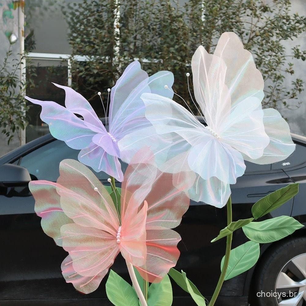 Borboleta Artificial Gigante de 50 cm Tridimensional para Casamento ao Ar Livre 4196 0841