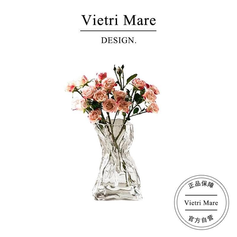 Vietri Mare Vaso de Vidro Transparente Decorações Premium Decorações de Estilo Europeu Vasos de Flores Arranjos de Flore