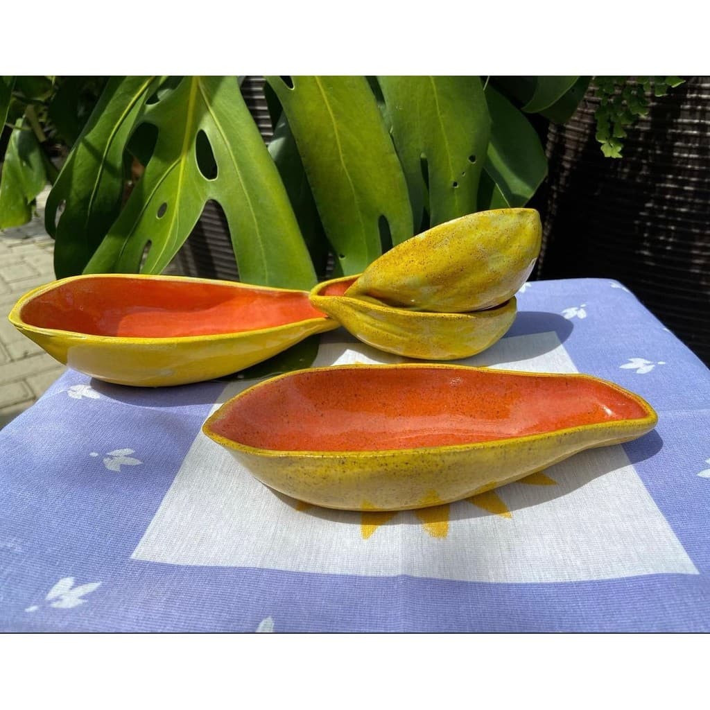 Bowl Tigela Cumbuca de Cerâmica Artesanal Mamão