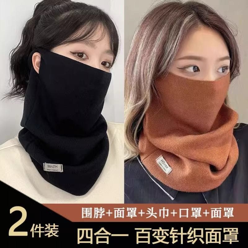 2 peças outono inverno babador senhoras variedade pendurado máscara de orelha quente pescoço protetor pescoço capa All-M