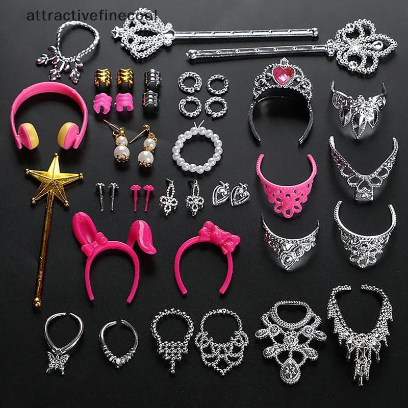 20 Pçs Brincos Universais Pulseiras Coroa Para 1/6 Boneca Acessórios Conjunto De Moda Da Menina Jóias DIY Decoração Brin