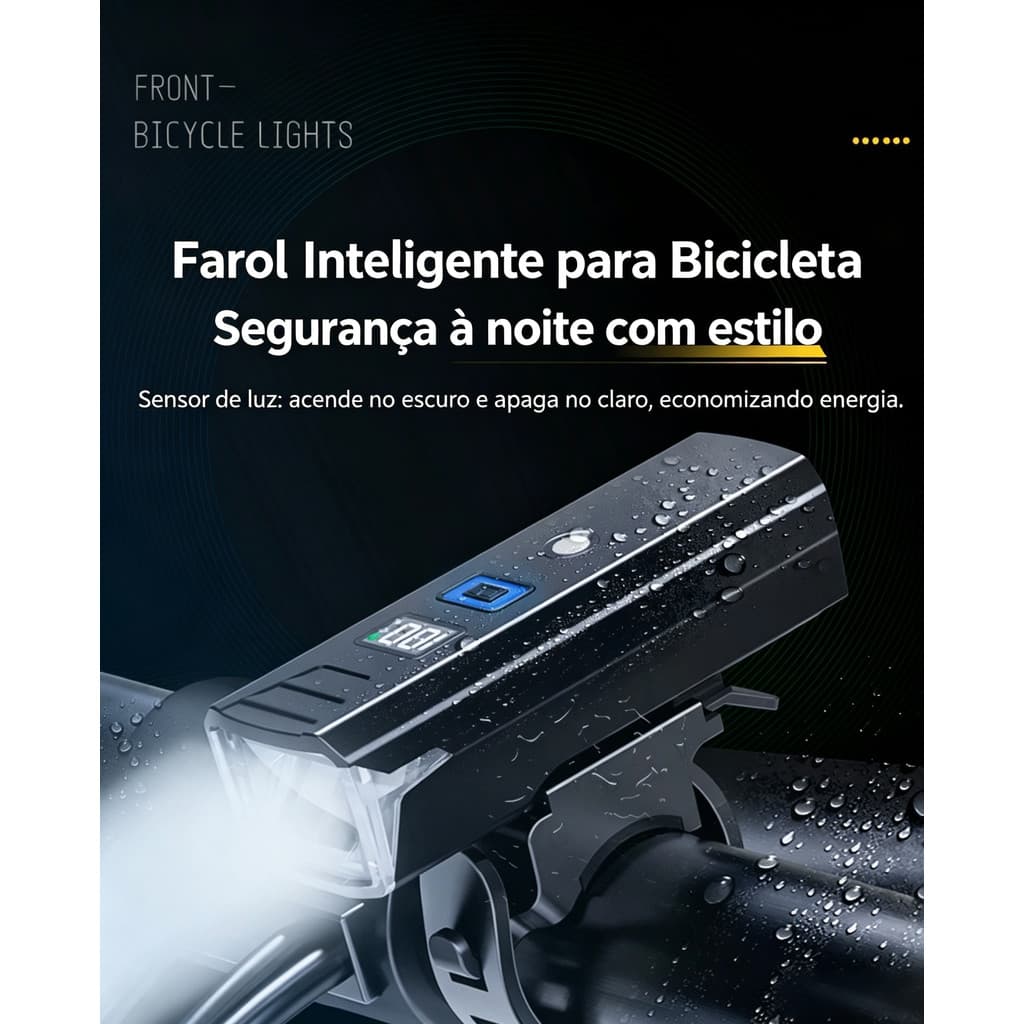 Luz da bicicleta luz forte lanterna Sensor à prova dwaterproof água farol recarregável noite equitação luz montanha estr