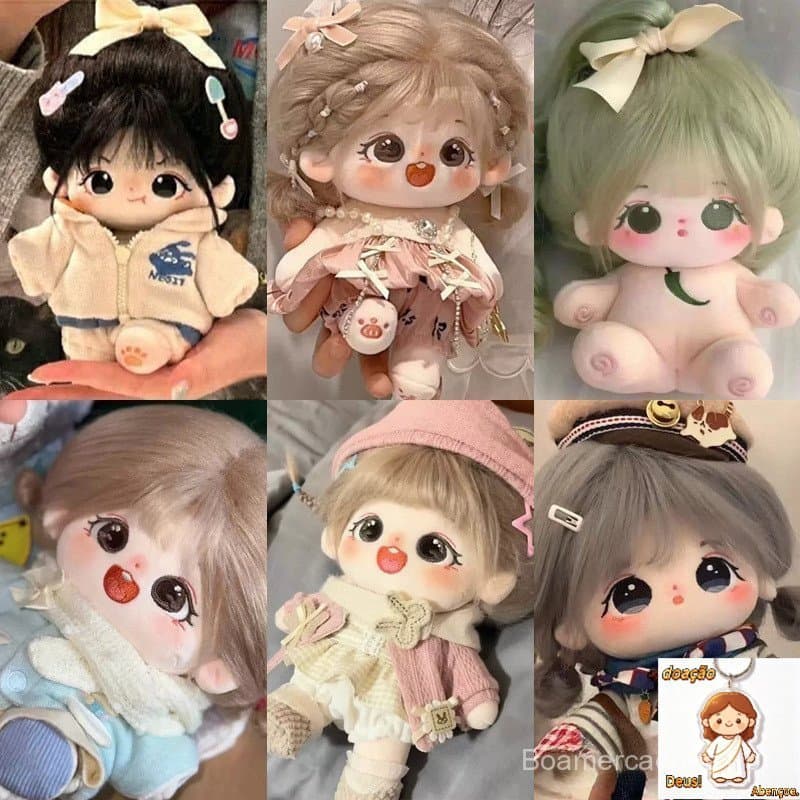 20cm Idol Doll Plush Sakura Monster Cotton Star Dolls Kawaii Bonecas Recheadas Roupas De 20cm Baby Plushies Toys Coleção