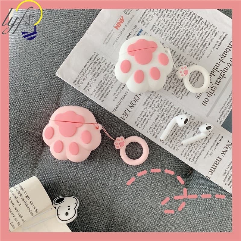 A Capa De silicone Com Pegada De Desenho Animado Fofa Protege O Estojo De Carregamento De Fone De Ouvido Airpods