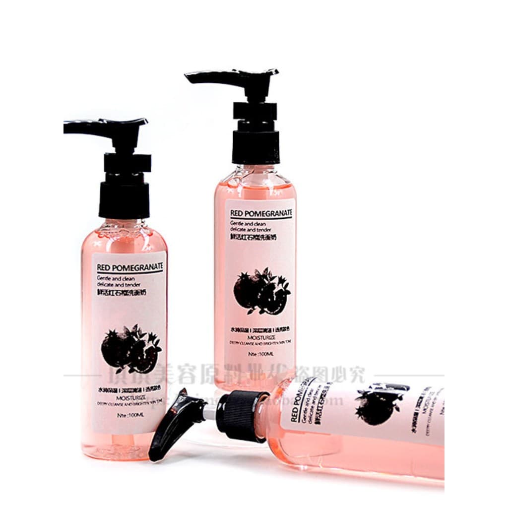 Fresco vermelho romã limpador facial espuma Gel de limpeza facial hidratante limpeza profunda poros antioxidante OEM