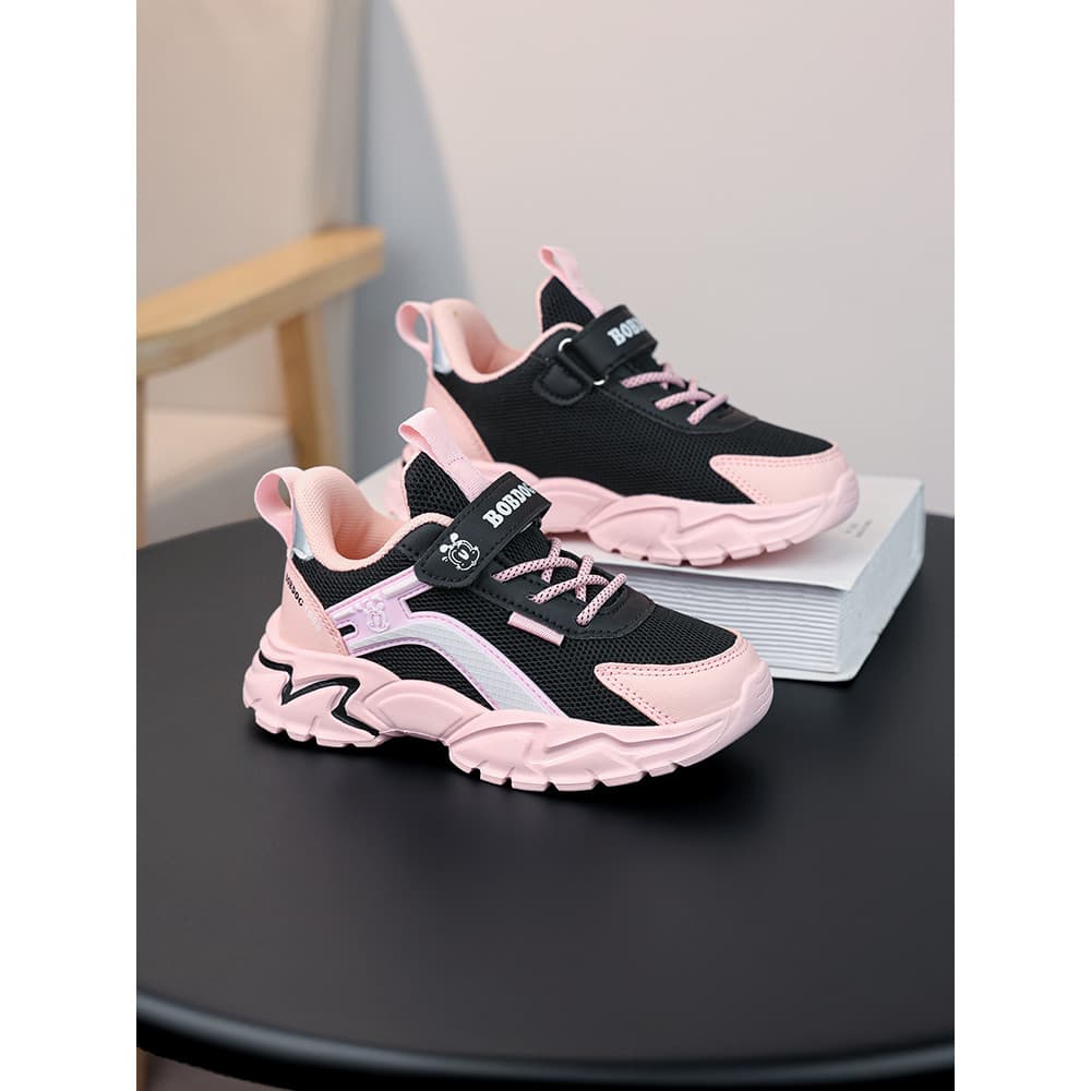 Bobo sapatos infantis para meninas 2026 novo estilo primavera outono malha respirável calçados esportivos infantis médio