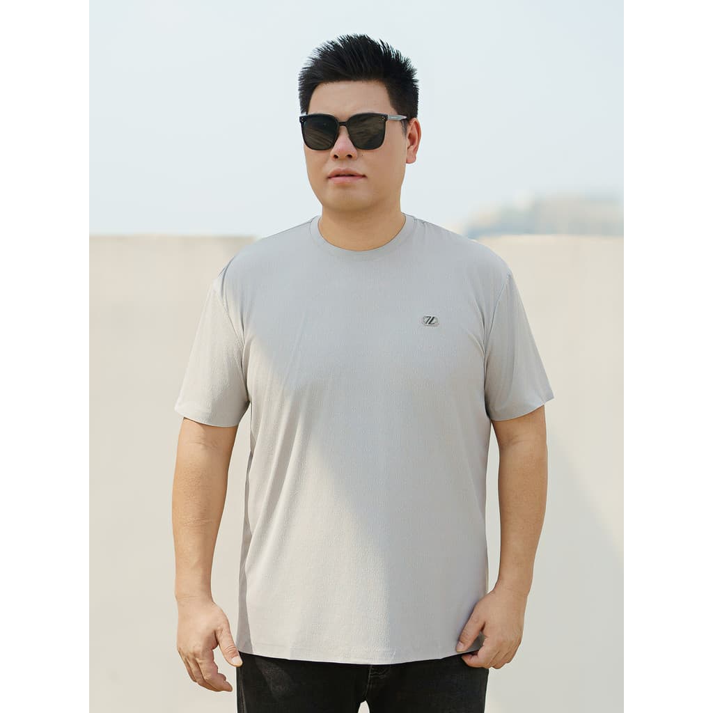 Verão novo estilo mais gordo masculino Casual All-Match em torno do pescoço de manga curta camiseta gorda mais gordura p