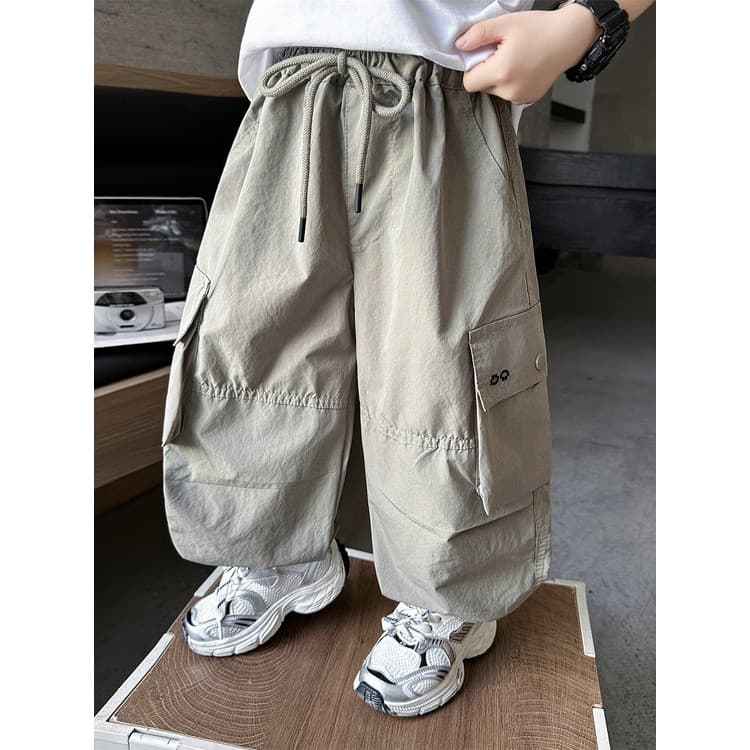 Meninos verão calças finas 2026 novo estilo versão coreana macacão Casual calças Mosquito meninos bebê verão calças espo
